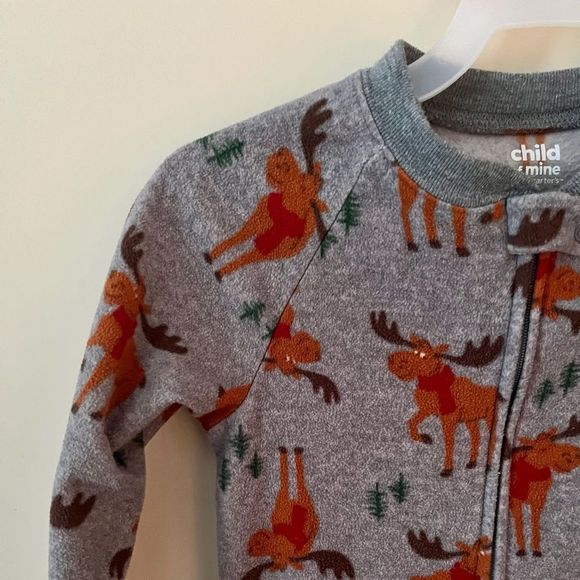 Carter's Christmas Holiday Toddler Micro fleece Blanket Sleeper Pajama - Picture 4 of 10